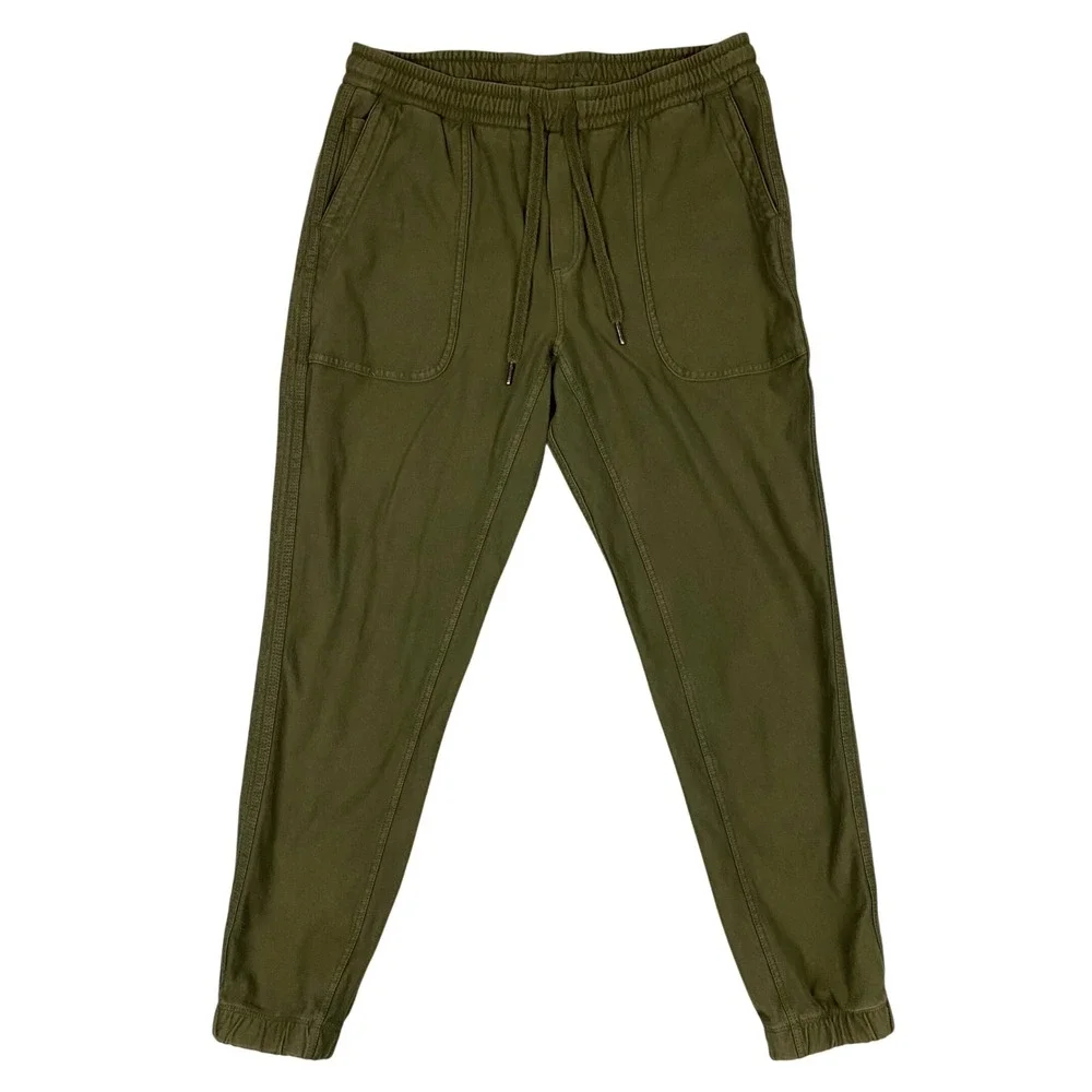 Athleta Farallon Jogger Cotton Joggers Pants Womens Medium Olive Green